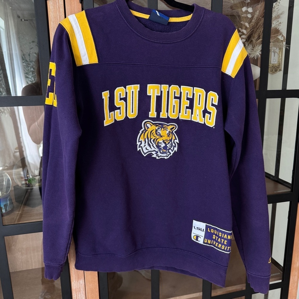 Vintage LSU Champions Crewneck Tigers Sweatshirt SEC Heritage embroidered patch - Picture 8 of 11